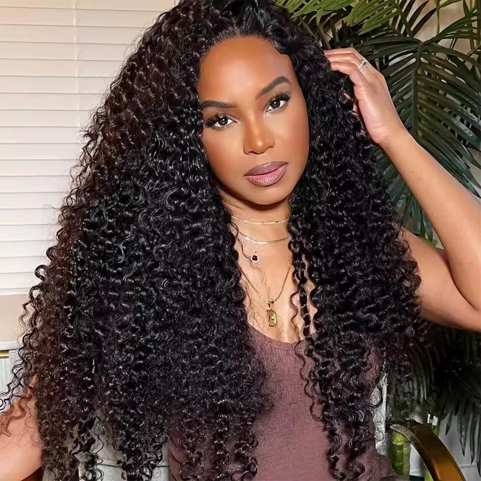 Customizable Water Wave Human Hair Wig, Soft Flowing Curls 5x5 24 inches 280g