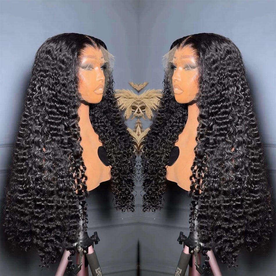 original Burmese Human hair curl wig customizable 5x5 32 inches 300g