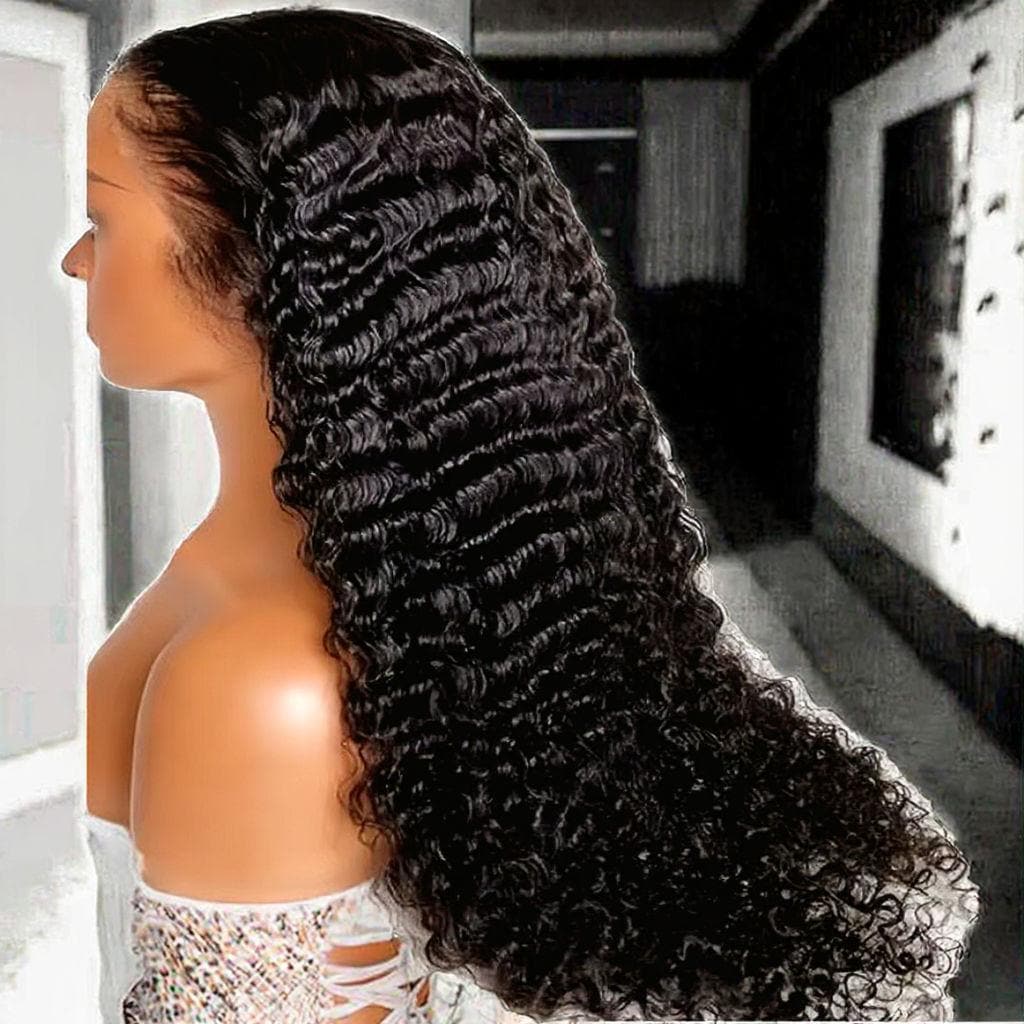 Customizable Jerry Curl Human Hair Wig: 10-40 Inch Lengths, Full Volume Curls