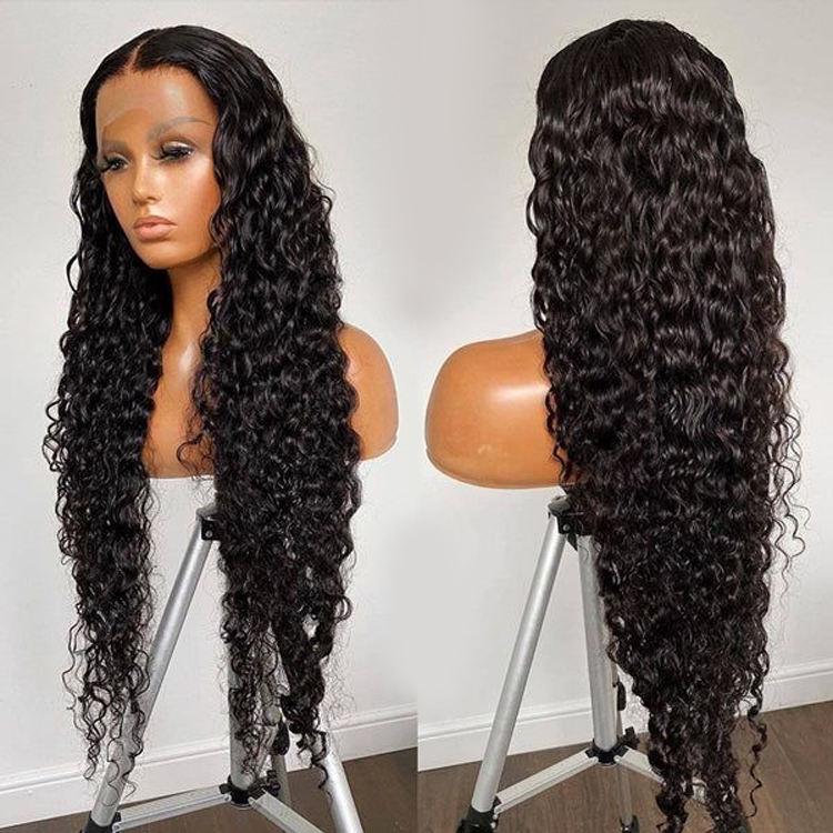 Original Human Hair Deep Wave Wig: Customizable, 4x4, 28 inches, 300g