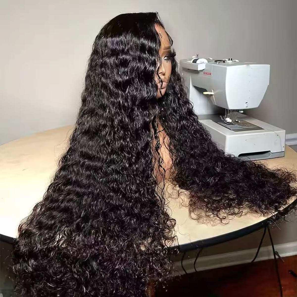 original Burmese Human hair curl wig customizable 13x6 28 inches 300g