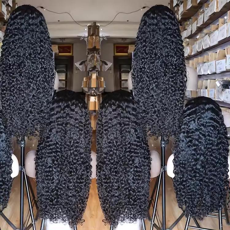 original Burmese Human hair curl wig customizable 2x6 36  inches 350g