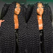 Customizable Water Wave Human Hair Wig, Soft Flowing Curls 2x6 16 inches 250g