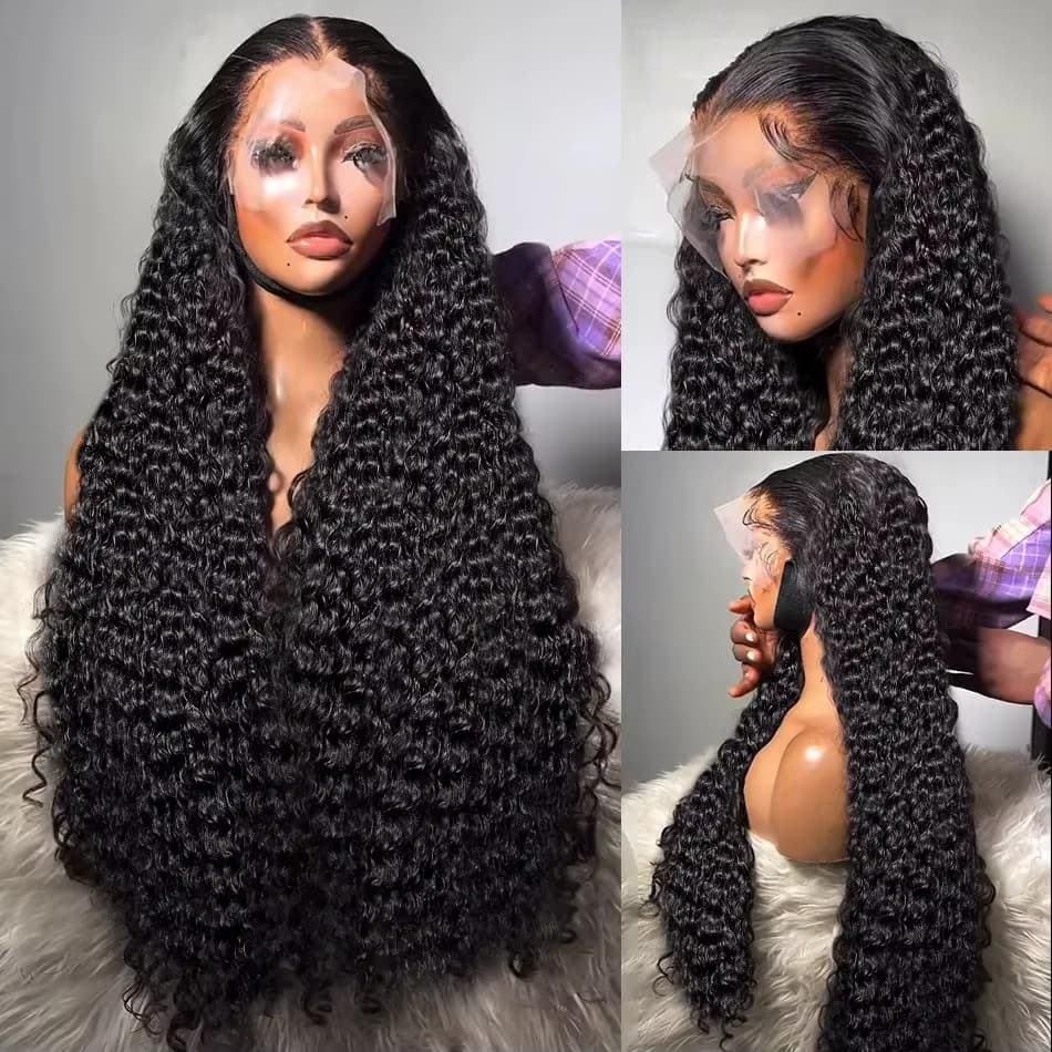 Customizable Jerry Curl Human Hair Wig: 5x5, 400g 40 inches, Full Volume Curls
