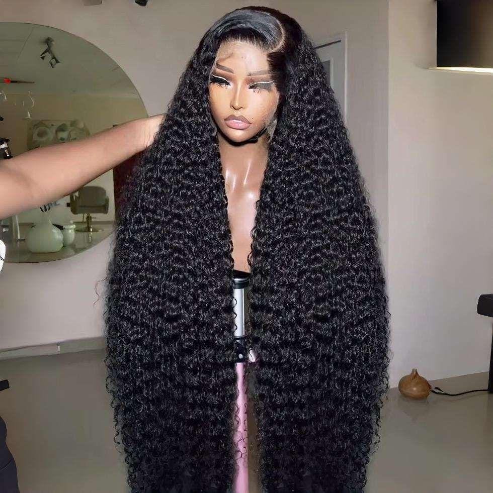 Customizable Jerry Curl Human Hair Wig: 10-40 Inch Lengths, Full Volume Curls